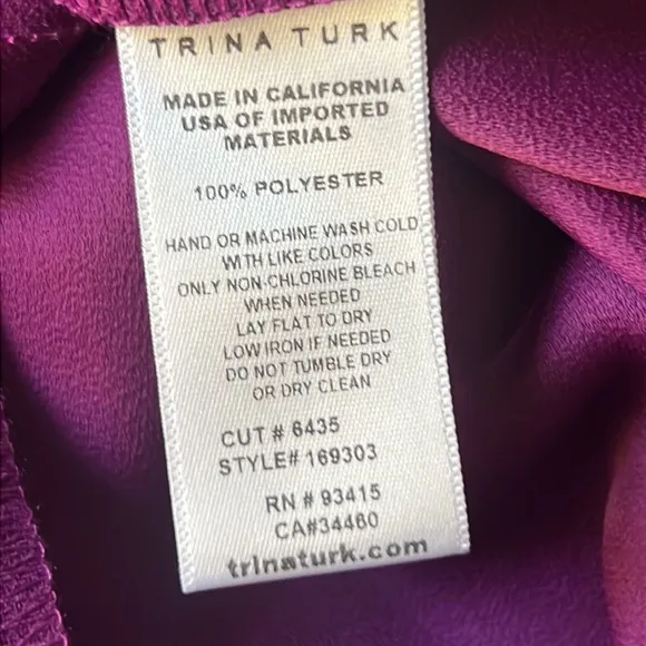 Trina Turk Sleeveless Purple Plum Blossom Joyous Asymmetrical Dress Size S NWT