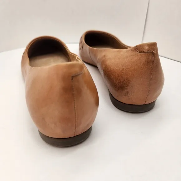 Trotters flats women's 12 tan woven leather Estee pointed toe ballerina new $140