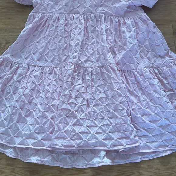 Tuckernuck Hyacinth House Isabella Mini Dress Large Pink Diamond Textured Preppy