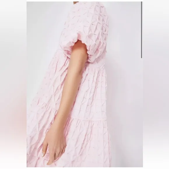 Tuckernuck Hyacinth House Isabella Mini Dress Large Pink Diamond Textured Preppy