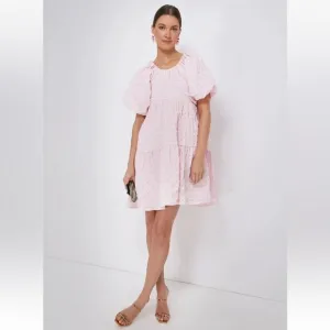 Tuckernuck Hyacinth House Isabella Mini Dress Large Pink Diamond Textured Preppy
