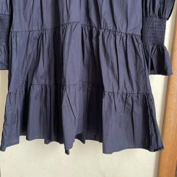 TUCKERNUCK POMANDER PLACE Navy Cotton Poplin Kenzo Dress