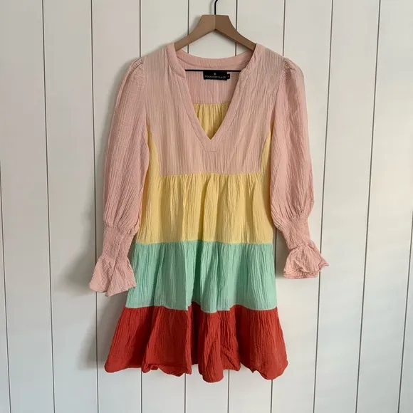 Tuckernuck Pomander Place Sorbet Colorblock Gauze Kenzo Mini Dress