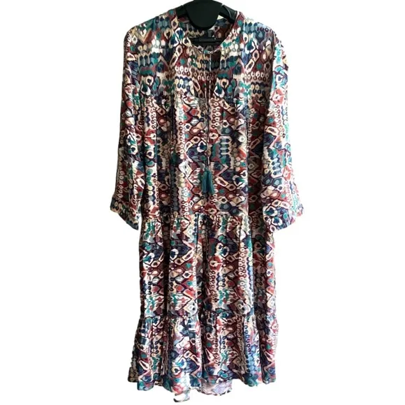 Tyler Boe Boho Chic Oversized Casual Summer Holly Liberty Art Dress Midi, Size M