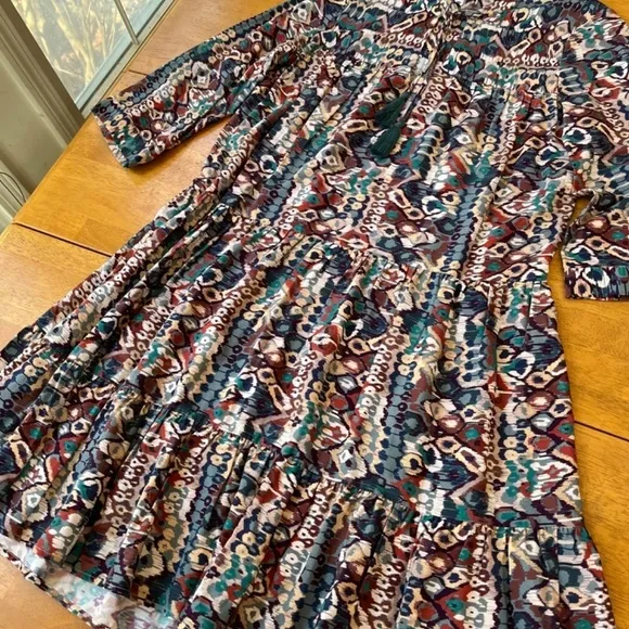 Tyler Boe Boho Chic Oversized Casual Summer Holly Liberty Art Dress Midi, Size M