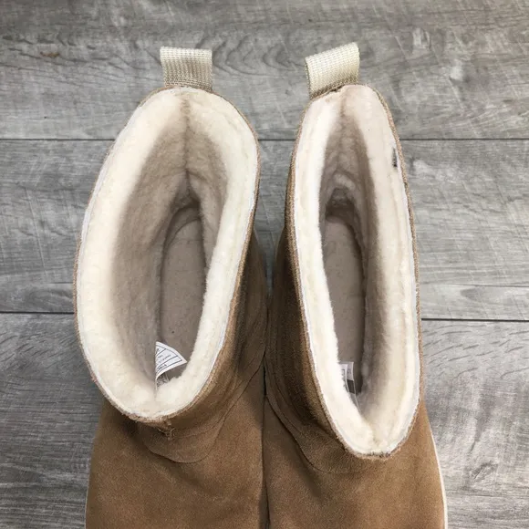 UGG 1104613 Boom Suede Chestnut Sheepskin Snow Winter Womens Platform Boots 12