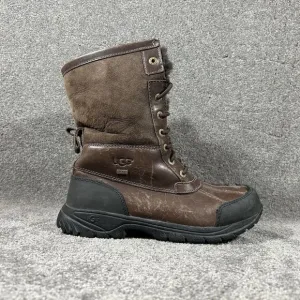 UGG Australia Butte Brown Leather Waterproof Sheepskin Winter Boots Men’s Sz 8