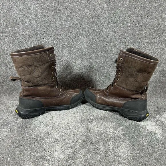 UGG Australia Butte Brown Leather Waterproof Sheepskin Winter Boots Men’s Sz 8