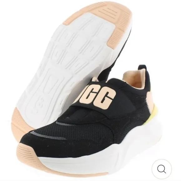 UGG Black LA FLEX Logo Mesh Athletic Chunky Sneakers, Size 8 NEW