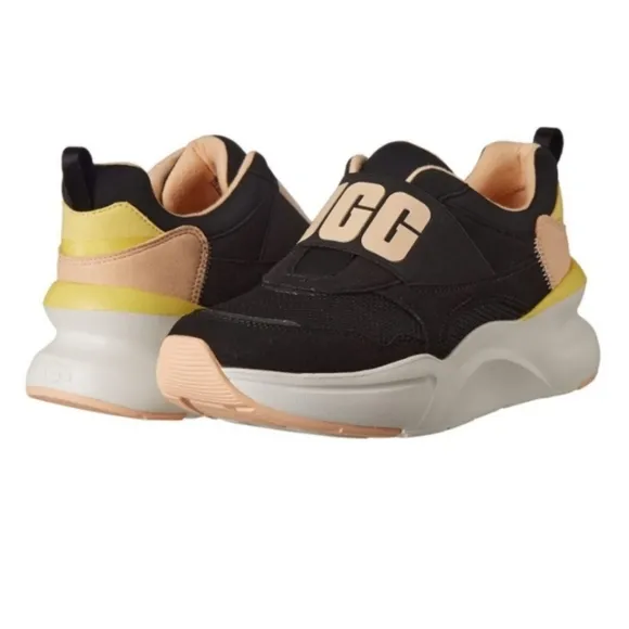 UGG Black LA FLEX Logo Mesh Athletic Chunky Sneakers, Size 8 NEW