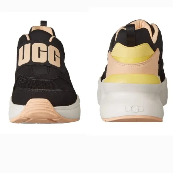 UGG Black LA FLEX Logo Mesh Athletic Chunky Sneakers, Size 8 NEW