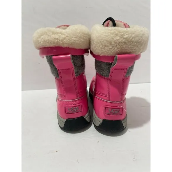 UGG Butte IIUGG Butte II Patent leather Pink Sparkle Youth Girls size 12 snow bo