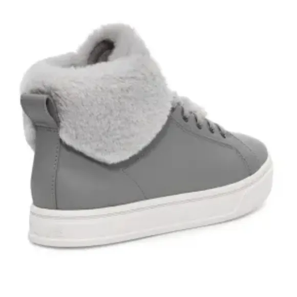 Ugg Grey Boots Ankle Booties Fur Lined Koolaburra NEW 6 Flat Low Heel Shoes Gray