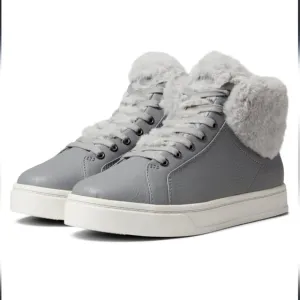 Ugg Grey Boots Ankle Booties Fur Lined Koolaburra NEW 6 Flat Low Heel Shoes Gray