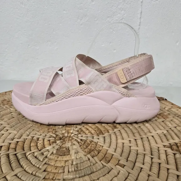 UGG LA Cloud Pink Strappy Platform Sandals 11