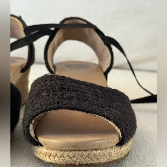 UGG Lace-up Open Toe Gray Espadrilles 2 Inch Heels, Size 9.5
