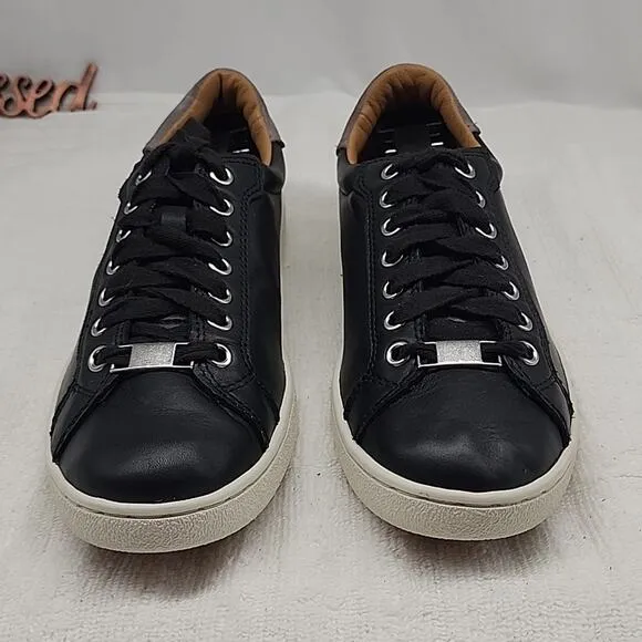 UGG MILO BLACK GRAY LEATHER SUEDE SKATE/SNEAKERS LADIES 8 NWOB TOUGH RUBBER SOLE