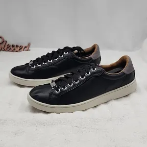 UGG MILO BLACK GRAY LEATHER SUEDE SKATE/SNEAKERS LADIES 8 NWOB TOUGH RUBBER SOLE