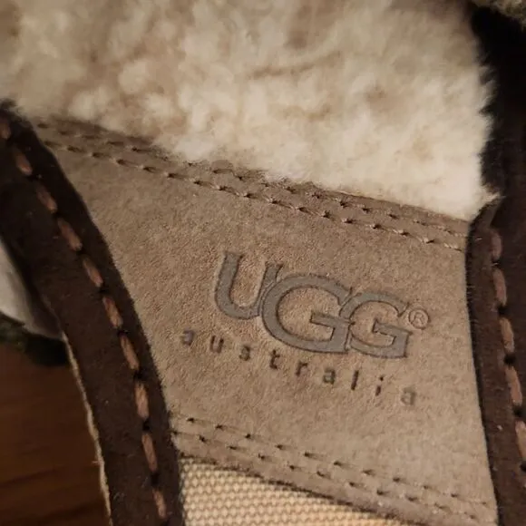 Ugg size 8 shoes sandals espadrilles tie ankle sherpa platform preowned