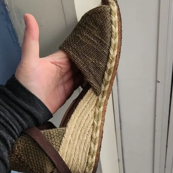 Ugg size 8 shoes sandals espadrilles tie ankle sherpa platform preowned