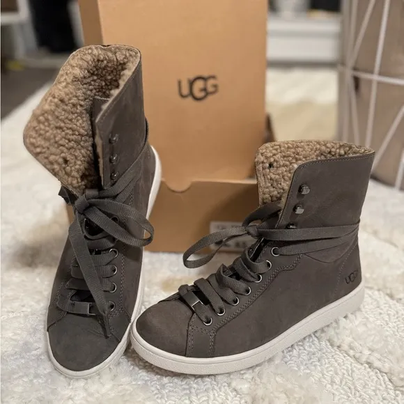 UGG starlyn lace up sheepskin leather high top boot