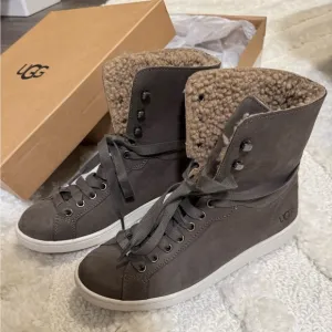 UGG starlyn lace up sheepskin leather high top boot
