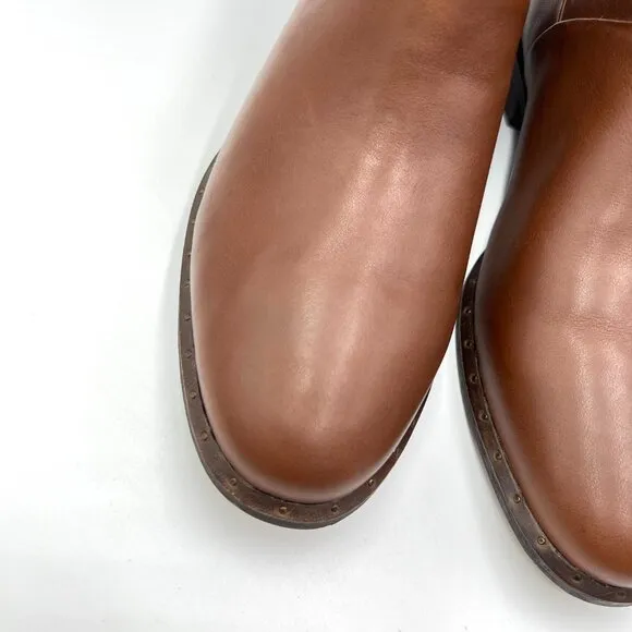 UGG Womens Size 9.5 Bruno Brown Leather Ankle Boots Shoes