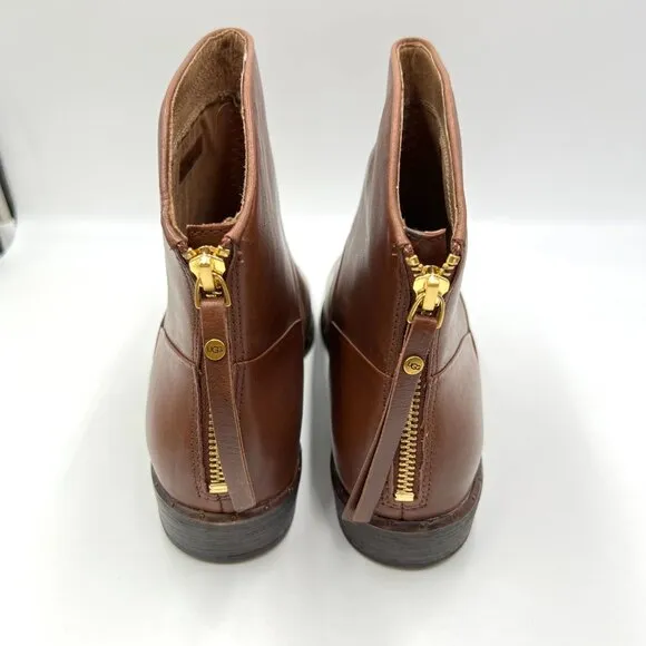 UGG Womens Size 9.5 Bruno Brown Leather Ankle Boots Shoes