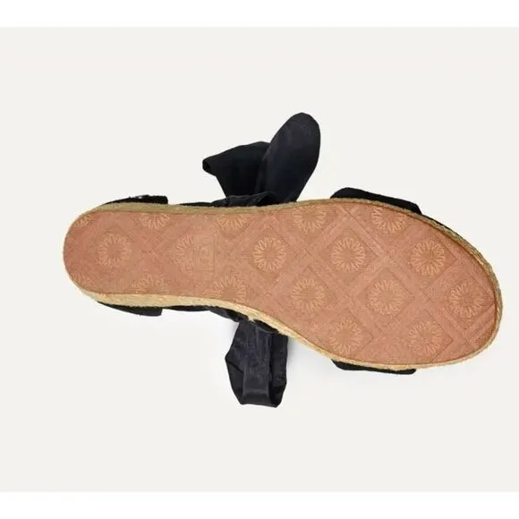 UGG Trina Wedge Ankle Wrap Espadrilles Sandals 6