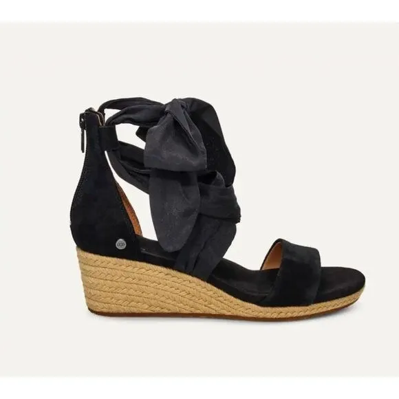 UGG Trina Wedge Ankle Wrap Espadrilles Sandals 6