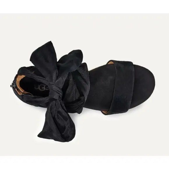 UGG Trina Wedge Ankle Wrap Espadrilles Sandals 6