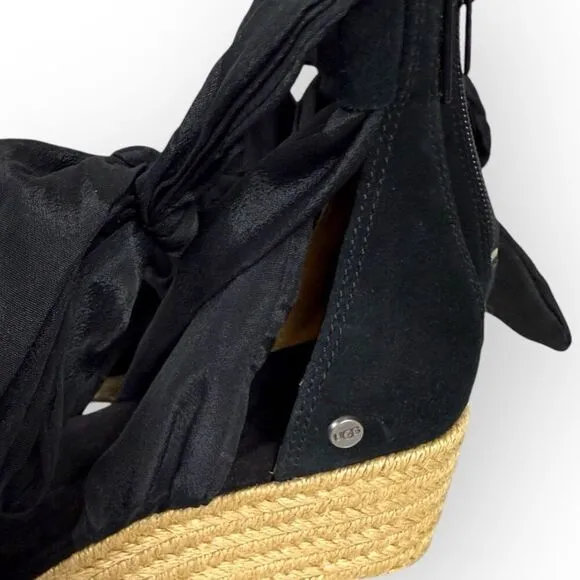 UGG Trina Wedge Ankle Wrap Espadrilles Sandals 6