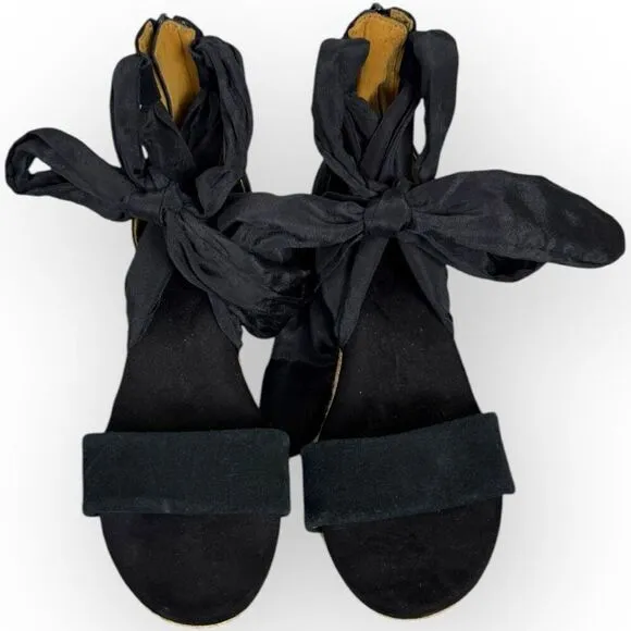 UGG Trina Wedge Ankle Wrap Espadrilles Sandals 6