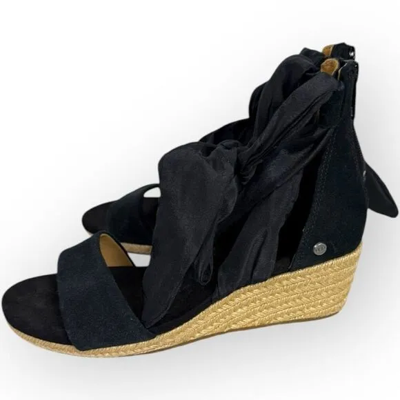 UGG Trina Wedge Ankle Wrap Espadrilles Sandals 6