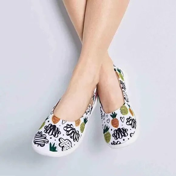 UIN Women's Ballet Flats Pointed Toe Casual Comfort Shoes (sweet pineapple)