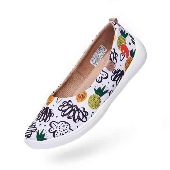 UIN Women's Ballet Flats Pointed Toe Casual Comfort Shoes (sweet pineapple)