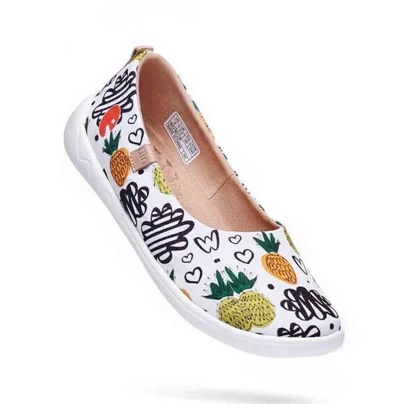 UIN Women's Ballet Flats Pointed Toe Casual Comfort Shoes (sweet pineapple)