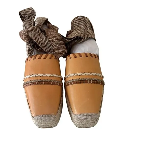 Ulla Johnson Leather platform espadrilles New Wheat NWB Size 40