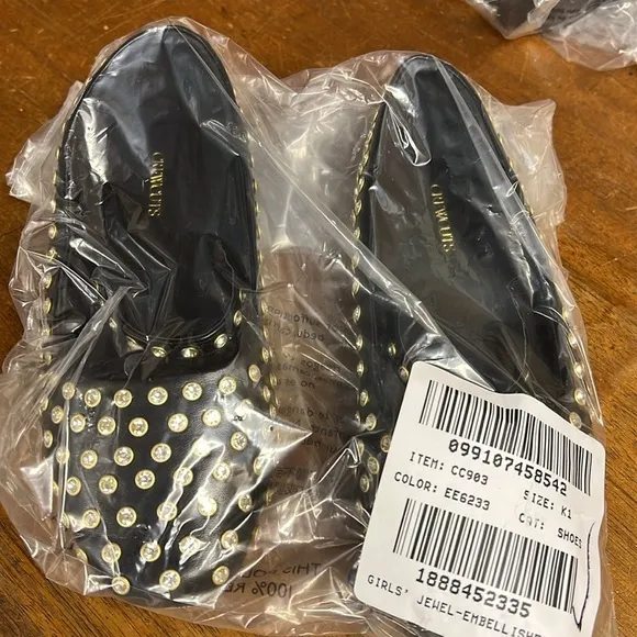 Used J. Crew Girls' jewel-embellished ballet flats