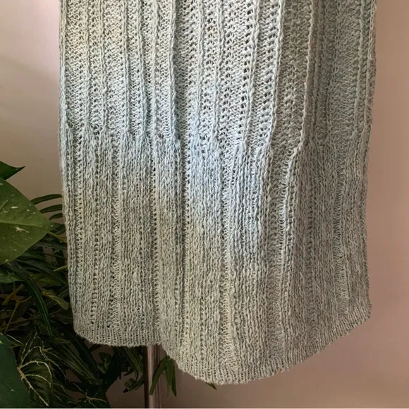 v i n t a g e :: Chunky Irish Linen Cotton Ribbed Knit Skirt