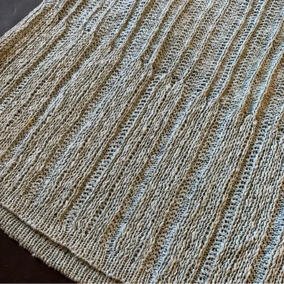v i n t a g e :: Chunky Irish Linen Cotton Ribbed Knit Skirt