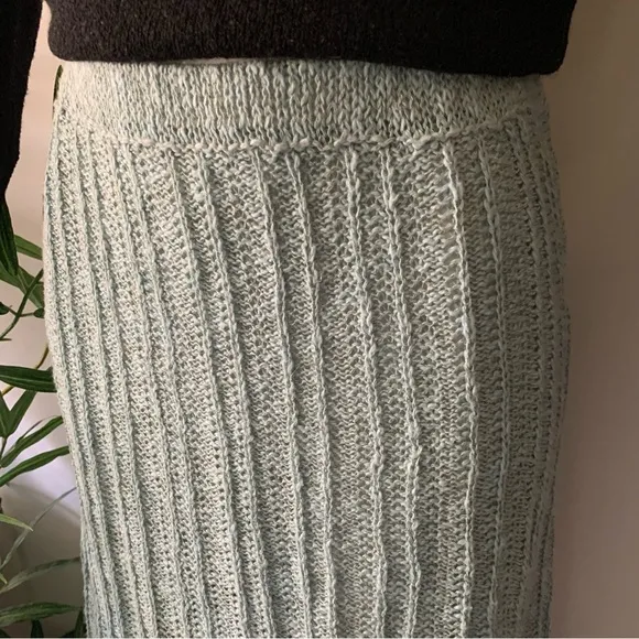 v i n t a g e :: Chunky Irish Linen Cotton Ribbed Knit Skirt
