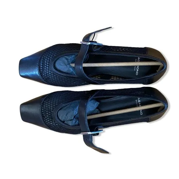 Vagabond Wioletta Mary Jane Flats shoes mesh ballet buckle Black Revolve 8.5