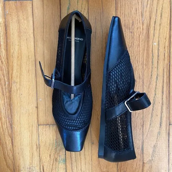 Vagabond Wioletta Mary Jane Flats shoes mesh ballet buckle Black Revolve 8.5