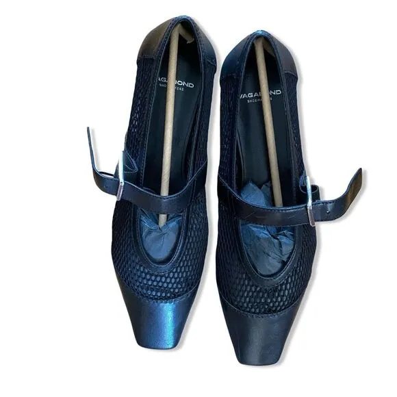 Vagabond Wioletta Mary Jane Flats shoes mesh ballet buckle Black Revolve 8.5