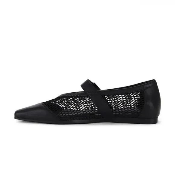 Vagabond Wioletta Mary Jane Flats shoes mesh ballet buckle Black Revolve 8.5