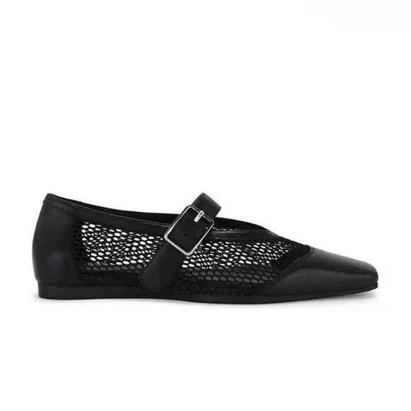 Vagabond Wioletta Mary Jane Flats shoes mesh ballet buckle Black Revolve 8.5