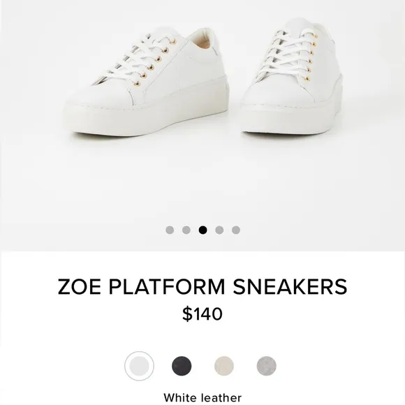 VAGABONDZOE PLATFORM SNEAKERS size 39 NEW $140White leather