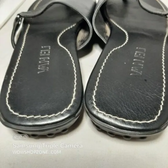 Van Eli Tallis Womens Size 6.5 Black Glove Sandals  Slip On Slide Leather Shoes