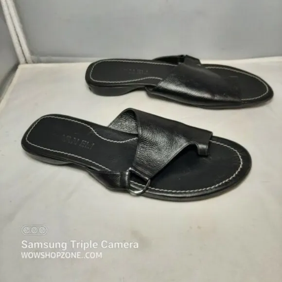 Van Eli Tallis Womens Size 6.5 Black Glove Sandals  Slip On Slide Leather Shoes